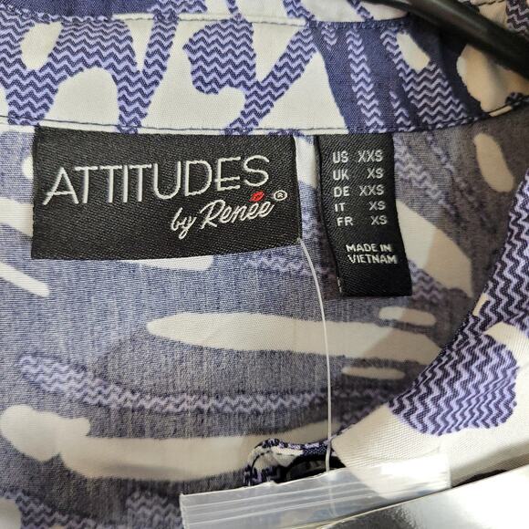 New Attitudes by Renee blue floral button up maxi shirt dress Size XXS Feminine - Picture 3 of 8